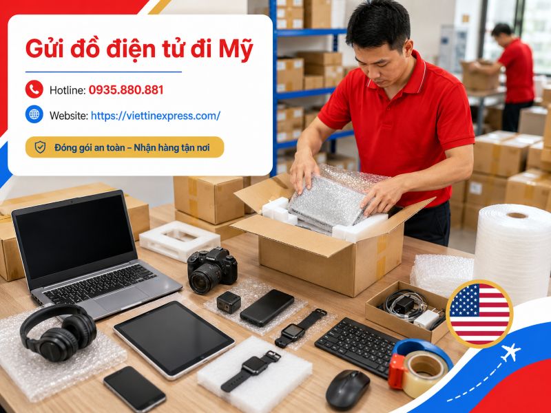 Gửi hàng điện tử, đồ điện tử có pin đi Mỹ