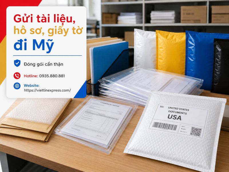 Gửi thư, tài liệu, hồ sơ, giấy tờ đi Mỹ