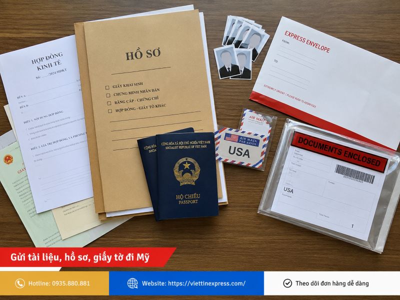 Gửi thư, tài liệu, hồ sơ, giấy tờ đi Mỹ