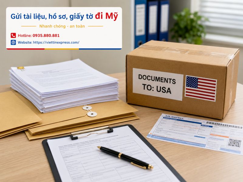 Gửi thư, tài liệu, hồ sơ, giấy tờ đi Mỹ