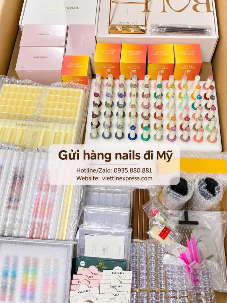 Gửi hàng nails đi Mỹ tại TPHCM - Nhận sơn gel, dụng cụ và thiết bị nail