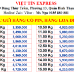 Cước gửi hàng có pin, hàng loa đi Mỹ