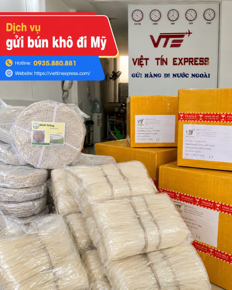 Gửi bún khô đi Mỹ