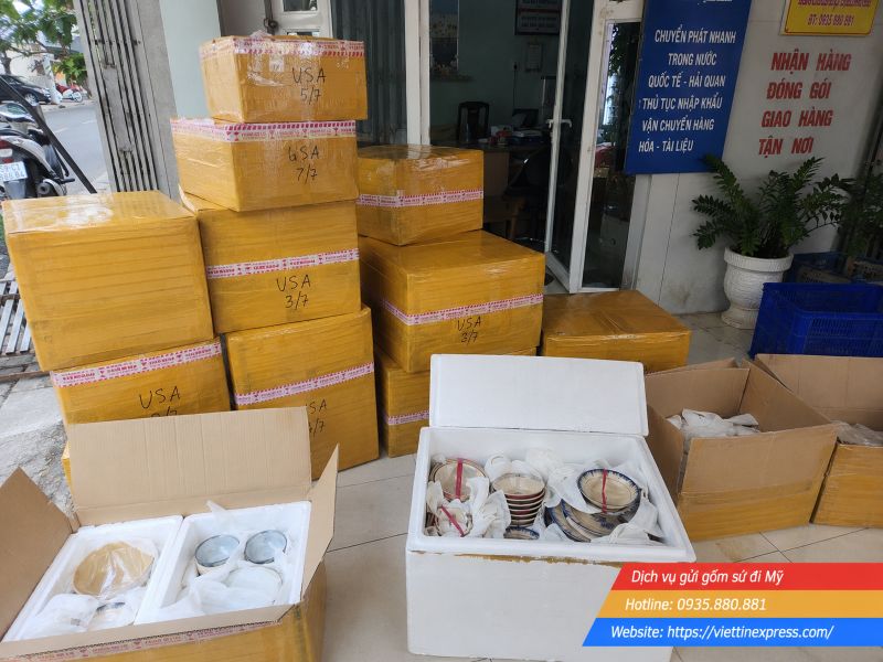 Gửi gốm sứ đi Mỹ an toàn, đóng gói chống vỡ