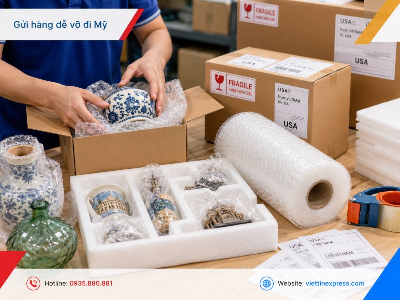 Gửi hàng dễ vỡ đi Mỹ