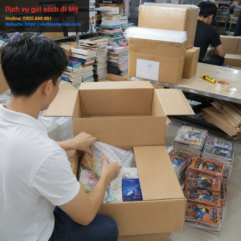 Gửi sách đi Mỹ nhanh chóng, đóng gói chắc chắn
