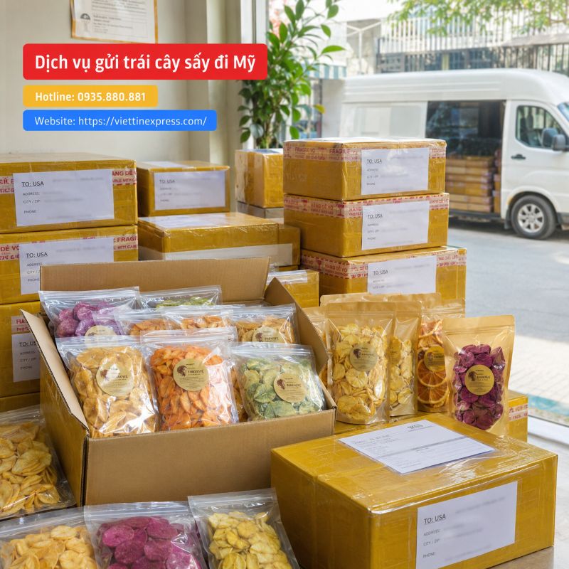 Gửi trái cây sấy đi Mỹ