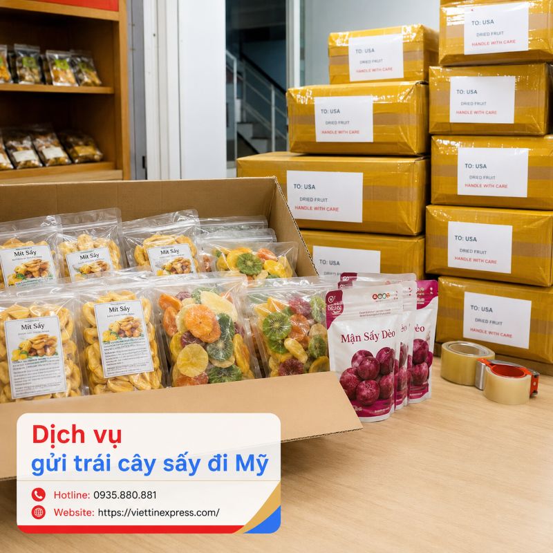 Gửi trái cây sấy đi Mỹ