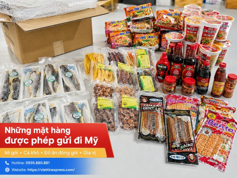 Những mặt hàng được phép gửi đi Mỹ