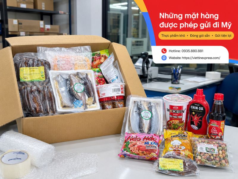 Những mặt hàng được phép gửi đi Mỹ