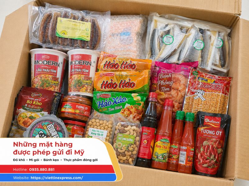 Những mặt hàng được phép gửi đi Mỹ