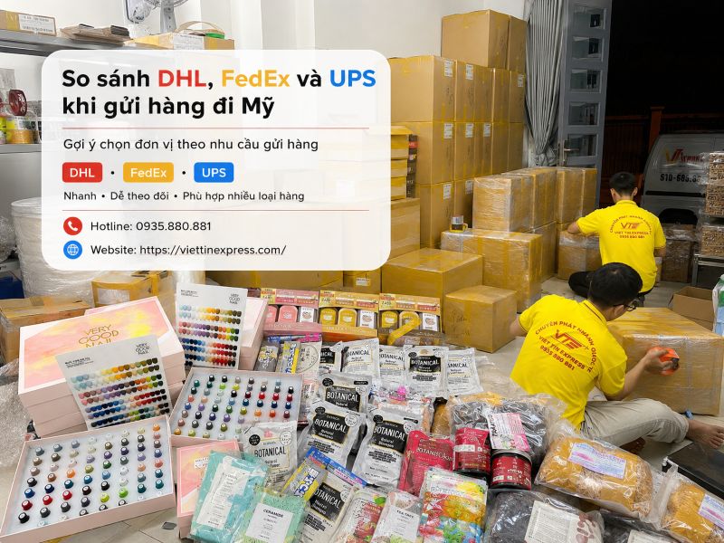 So sánh DHL, FedEx và UPS khi gửi hàng đi Mỹ
